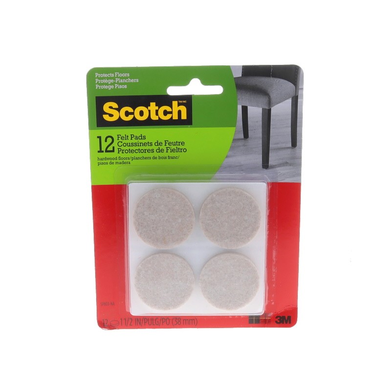 10 pcs : SP803-NA - SCOTCH ROUND FELT PADS SP803-NA