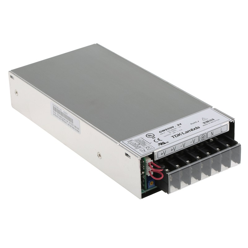 1 pcs - TDK-Lambda Switching Power Supply, GWS500-24, 24V dc, 21A, 504W, 1 Output, 120 - 373 V dc, 85 - 265 V ac