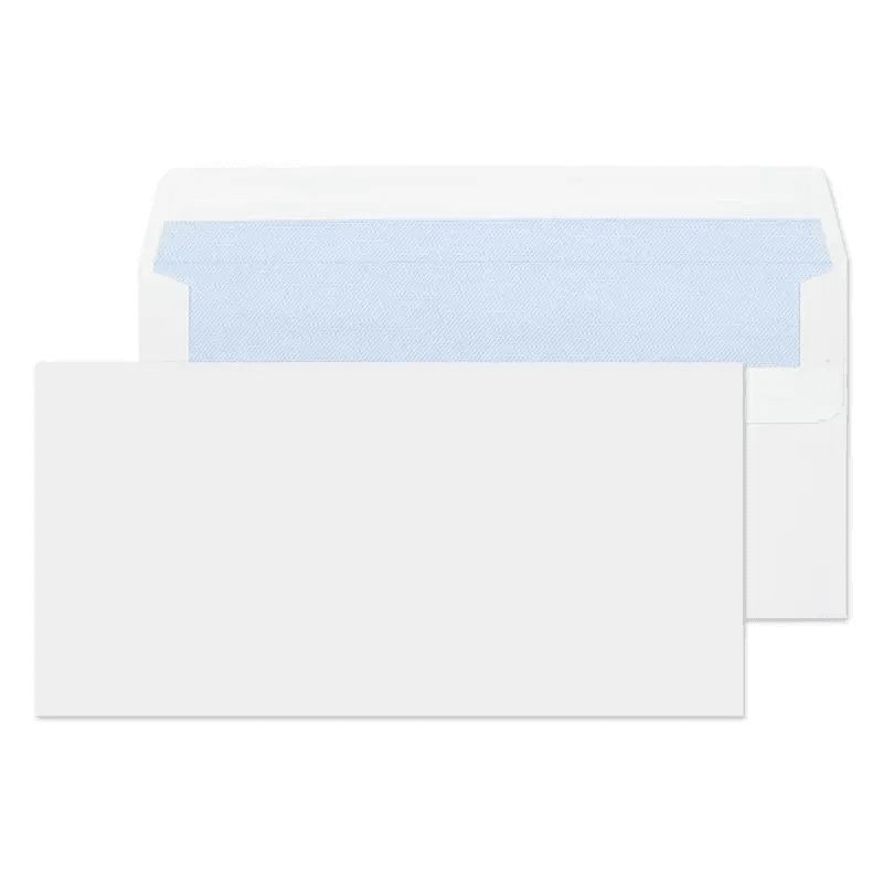 1 pcs - White DL No Self-Seal Flap Mailing Envelope