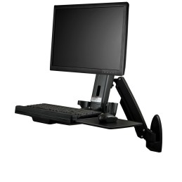 1 pcs - StarTech.com Wall Mounted Sit-Stand Desk, Max 24in Monitor, 1 Supported Display(s) With Extension Arm
