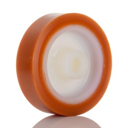 1 pcs - LAG Orange, White Polyurethane Abrasion Resistant, Hygienic, Laceration Resistant, Non-Marking Trolley Wheel, 200kg