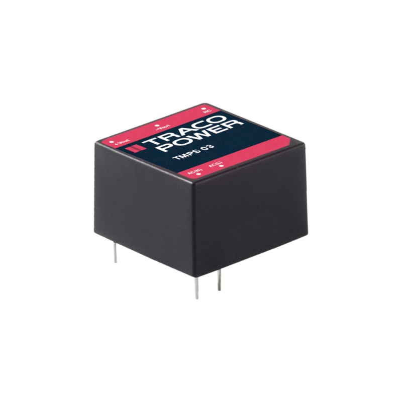 1 pcs - TRACOPOWER Switching Power Supply, TMPS 03-112, 12V dc, 250mA, 3W, 1 Output, 120 - 370 V, 85 - 264 V