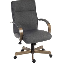 1 pcs - RS PRO Grey Fabric Executive Chair, 115kg Weight Capacity