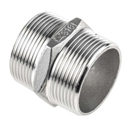 1 pcs - RS PRO Stainless Steel Pipe Fitting Hexagon Hexagon Nipple, Male R 1-1/2in x Male R 1-1/2in