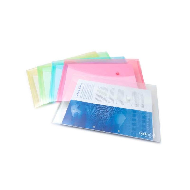 1 pcs - Rapesco Assorted Foolscap Punched Pocket