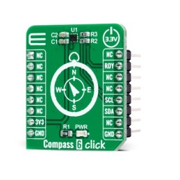 1 Box of 1 - MikroElektronika Compass 6 Click 3D Magnetic Sensor Add On Board for HSCDTD008A MikroBUS