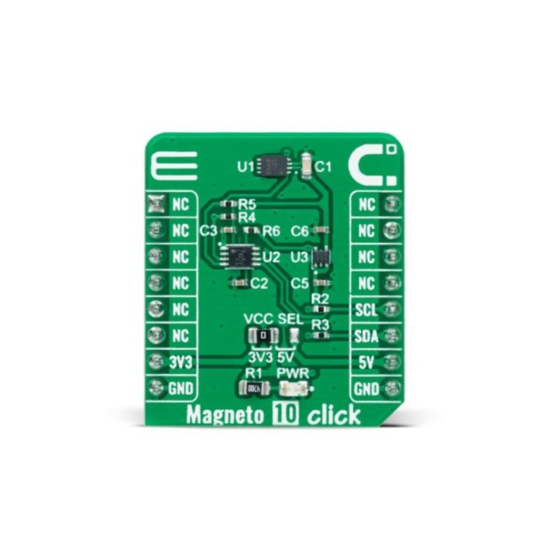 1 Box of 1 - MikroElektronika Magneto 10 Click Magnetometer Sensor Add On Board for MLX90392 MikroBUS