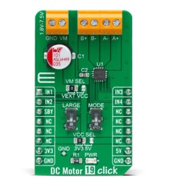 1 Box of 1 - MikroElektronika DC Motor 19 Click DC Motor Driver for TC78H653FTG for MikroBUS