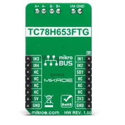 1 Box of 1 - MikroElektronika DC Motor 19 Click DC Motor Driver for TC78H653FTG for MikroBUS