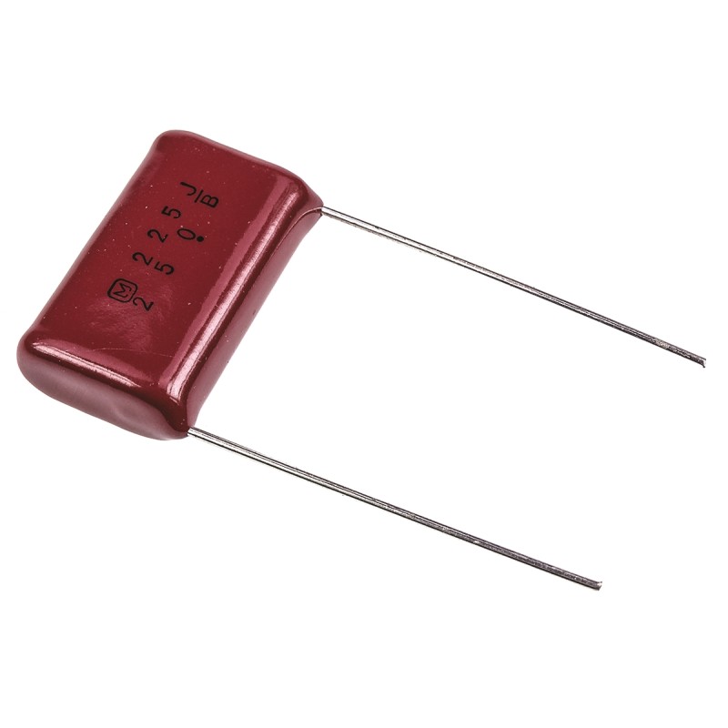 5 pcs - Panasonic ECQE(F) Polyester Film Capacitor, 250V dc, ±5%, 2.2μF, Through Hole