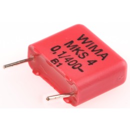 5 pcs - WIMA MKS4 Polyester Film Capacitor, 200 V ac, 400 V dc, ±10%, 100nF, Through Hole
