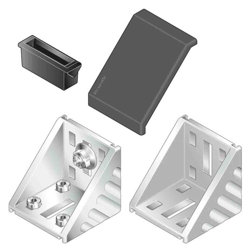 1 pcs - Bosch Rexroth M8 Mounting Bracket Connecting Component, Strut Profile 60 mm, Groove Size 10mm
