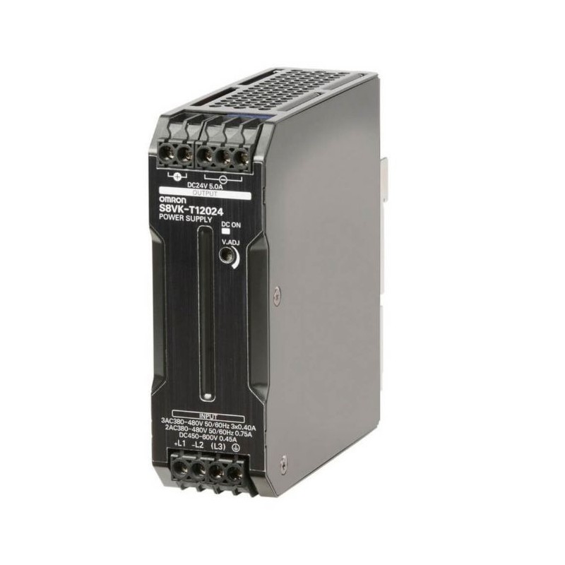 1 pcs - Omron Switching Power Supply, S8VK-T12024-400, 24V dc, 5A, 120W, 480V ac Input Voltage