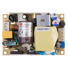 1 pcs - MEAN WELL Switching Power Supply, RPS-65-5, 5V dc, 10A, 50W, 1 Output, 80 - 264V ac Input Voltage
