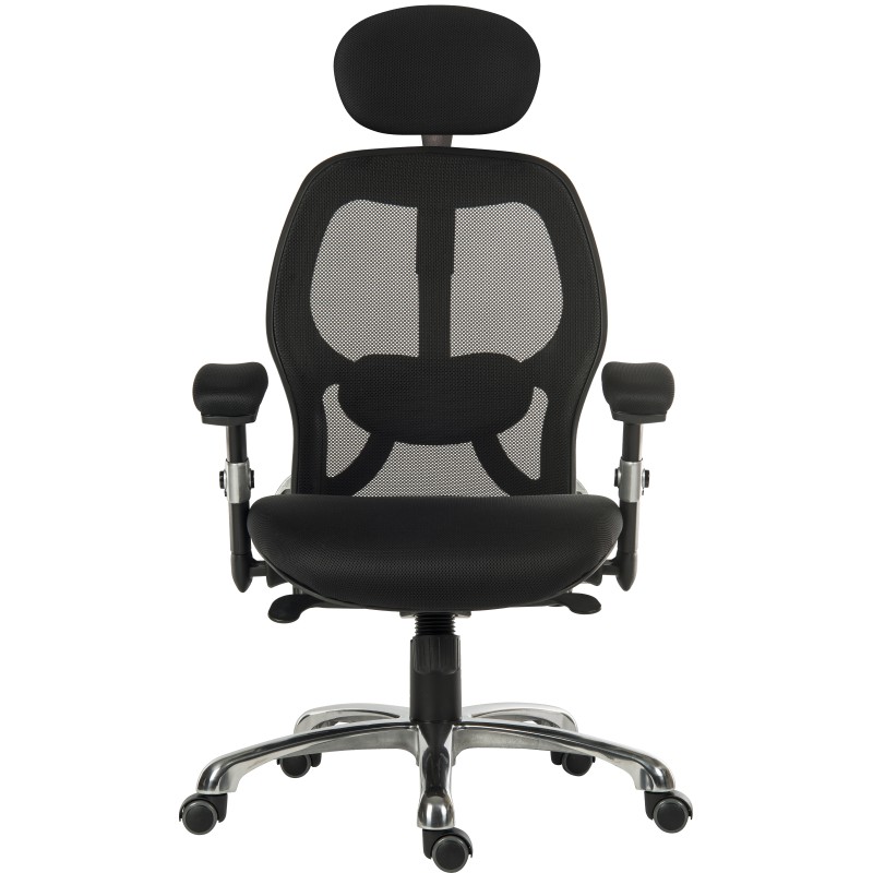 1 pcs - RS PRO Black Fabric Executive Chair, 150kg Weight Capacity