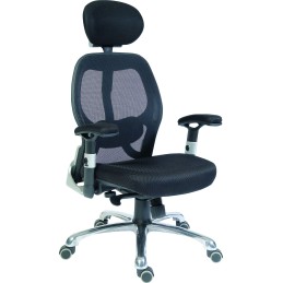 1 pcs - RS PRO Black Fabric Executive Chair, 150kg Weight Capacity