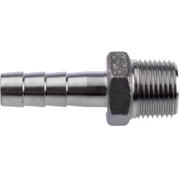 1 pcs - RS PRO Stainless Steel Pipe Fitting, Straight Hexagon Hose Nipple, Male R 3/8in x Male