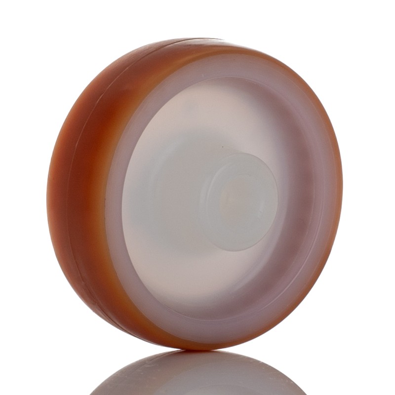 1 pcs - LAG Brown, White Polyurethane Hygienic, Low Rolling Resistance, Non-Marking Trolley Wheel, 100kg