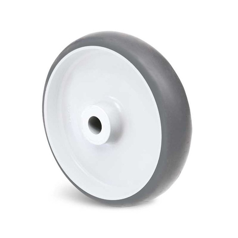 1 pcs - Guitel Hervieu Grey Thermoplastic Rubber Quiet Operation Trolley Wheel, 60kg