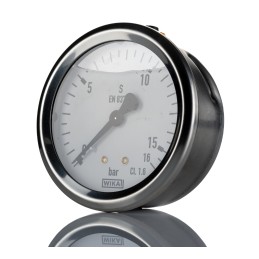 1 pcs - WIKA G 1/4 Analogue Pressure Gauge 0bar Back Entry, 9022082, -1bar min., 213.53