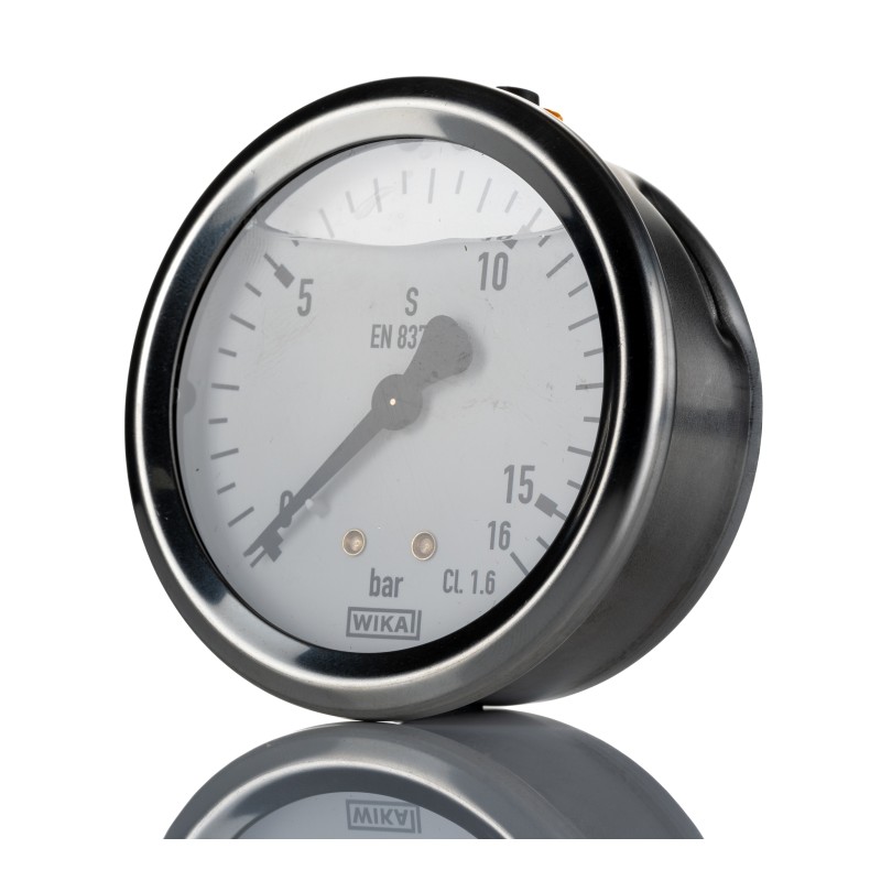 1 pcs - WIKA G 1/4 Analogue Pressure Gauge 0bar Back Entry, 9022082, -1bar min., 213.53