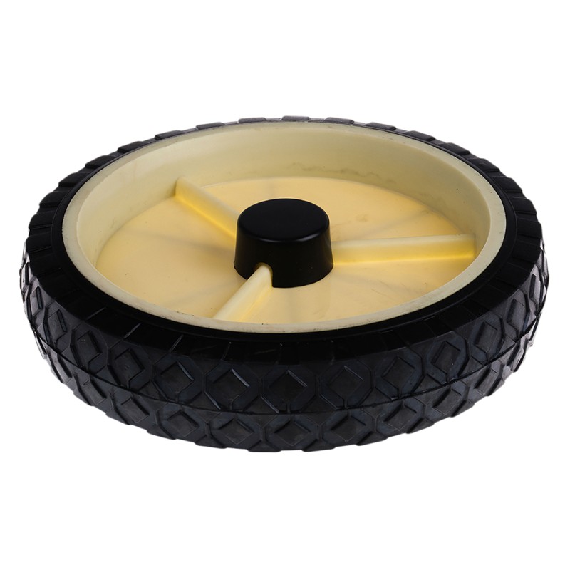 1 pcs - Guitel Hervieu Black, White Rubber Trolley Wheel, 50kg