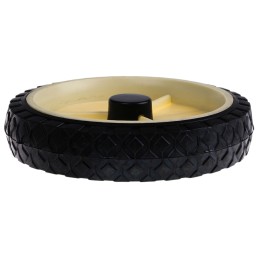 1 pcs - Guitel Hervieu Black, White Rubber Trolley Wheel, 50kg