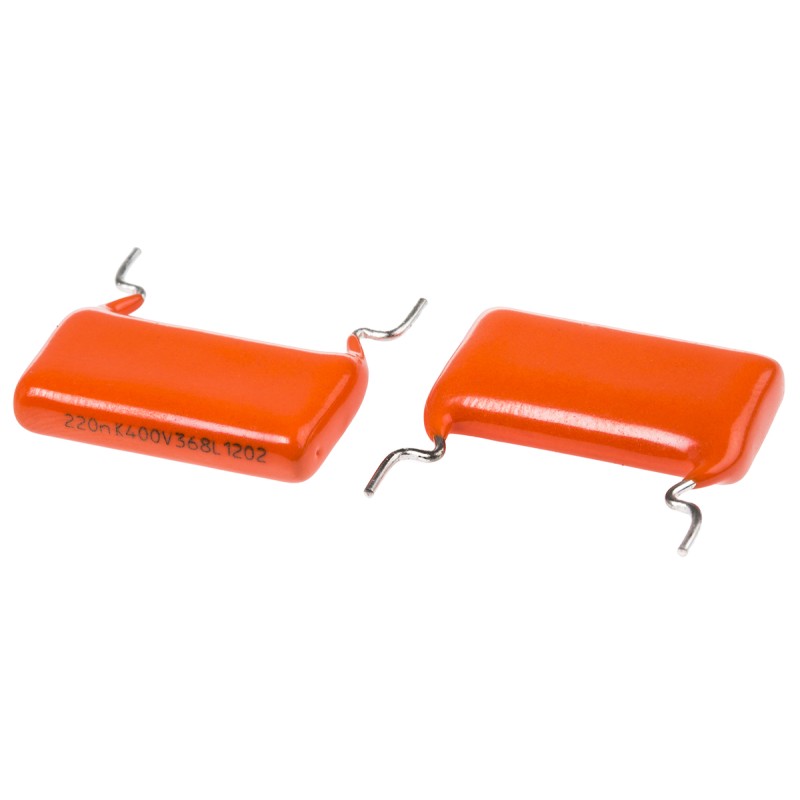 5 pcs - Vishay 368, MKT368 Polyester Film Capacitor, 220 V ac, 400 V dc, ±10%, 220nF, Through Hole