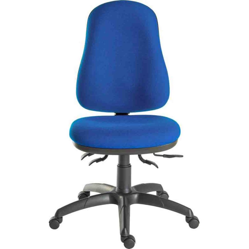 1 pcs - RS PRO Blue Fabric Typist Chair, 150kg Weight Capacity