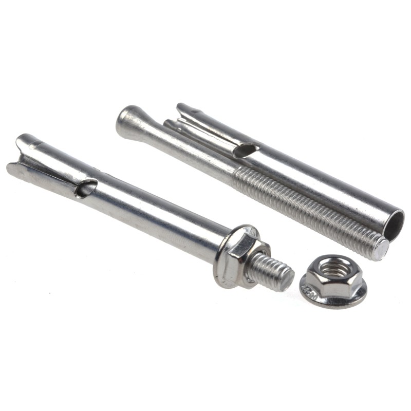 10 pcs - RS PRO Stainless Steel Masonry Fixing 65mm, 8mm Fixing Hole