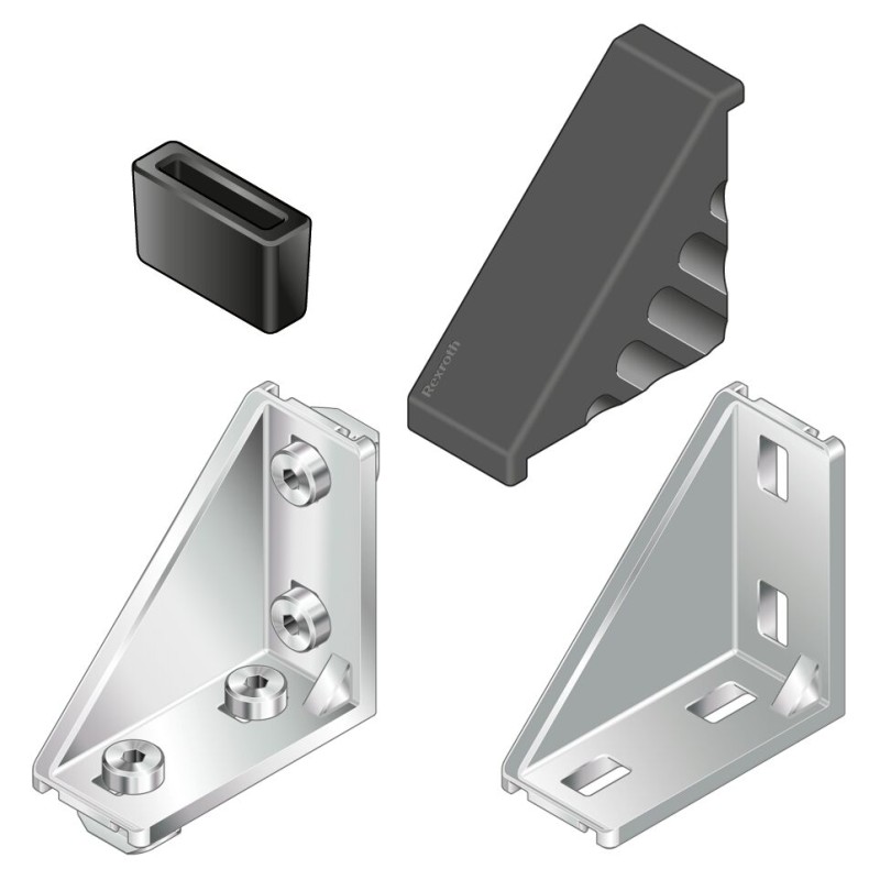 1 pcs - Bosch Rexroth Angle Bracket Connecting Component, Strut Profile 20 x 40 mm, Groove Size 6mm