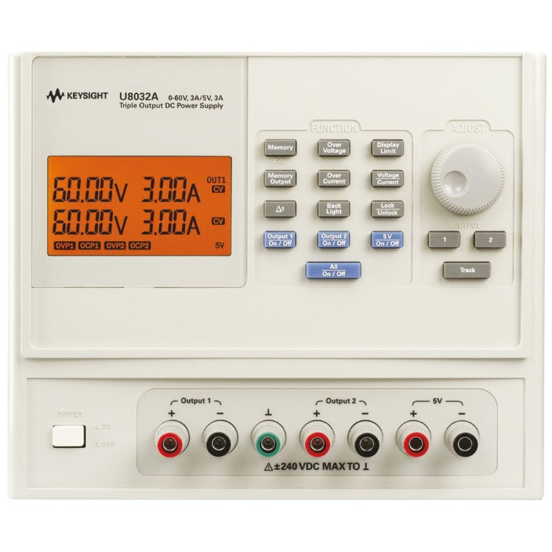 1 pcs - Keysight Technologies U8000 Series Digital Bench Power Supply, 0 - 60V, 3A, 3-Output, 375W