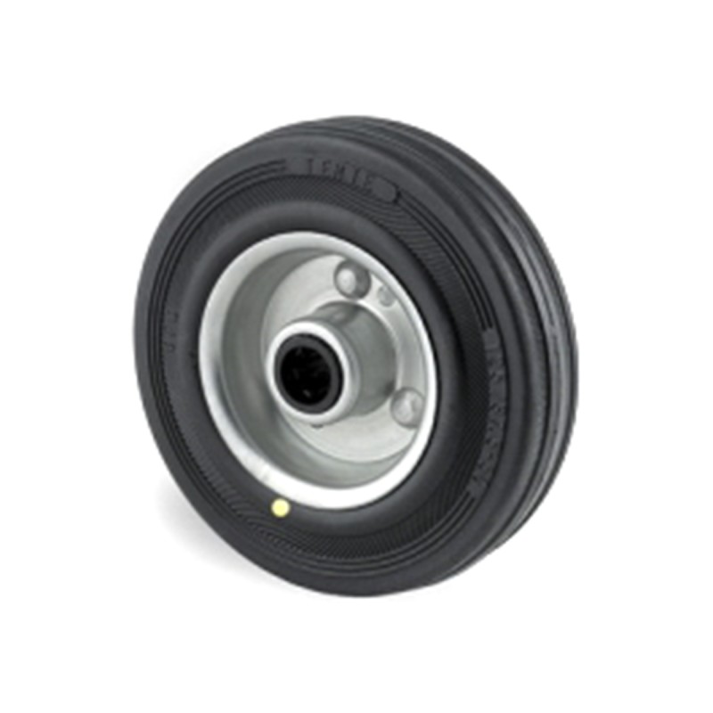 1 pcs - Tente Black Rubber Roller Bearing Trolley Wheel, 100kg