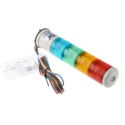 1 pcs - Schneider Electric Harmony XVC4 Series Red/Green/Amber/Blue Signal Tower, 4 Lights, 24 V ac/dc, Surface Mount