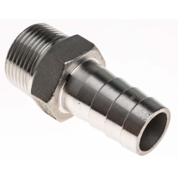 1 pcs - RS PRO Stainless Steel Pipe Fitting, Straight Hexagon Hose Nipple, Male R 3/4in x Male