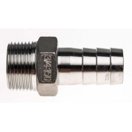 1 pcs - RS PRO Stainless Steel Pipe Fitting, Straight Hexagon Hose Nipple, Male R 3/4in x Male