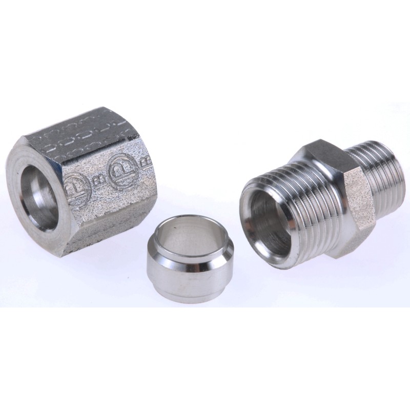 1 pcs - Legris Stainless Steel Pipe Fitting, Straight Hexagon Coupler, Male BSP 1/8in