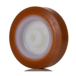 1 pcs - LAG Orange, White Polyurethane Abrasion Resistant, Hygienic, Laceration Resistant, Non-Marking Trolley Wheel, 120kg