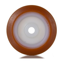 1 pcs - LAG Orange, White Polyurethane Abrasion Resistant, Hygienic, Laceration Resistant, Non-Marking Trolley Wheel, 120kg