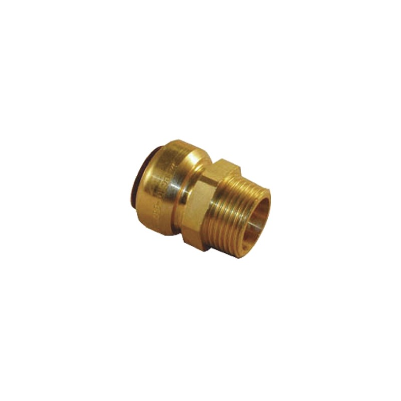 1 pcs - Pegler Yorkshire Brass Pipe Fitting, Straight Push Fit Taper Coupler, Male R 3/4in to Female 22mm