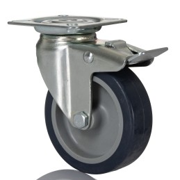 1 pcs - Tente Braked Swivel Castor Wheel, 60kg Capacity, 75mm Wheel