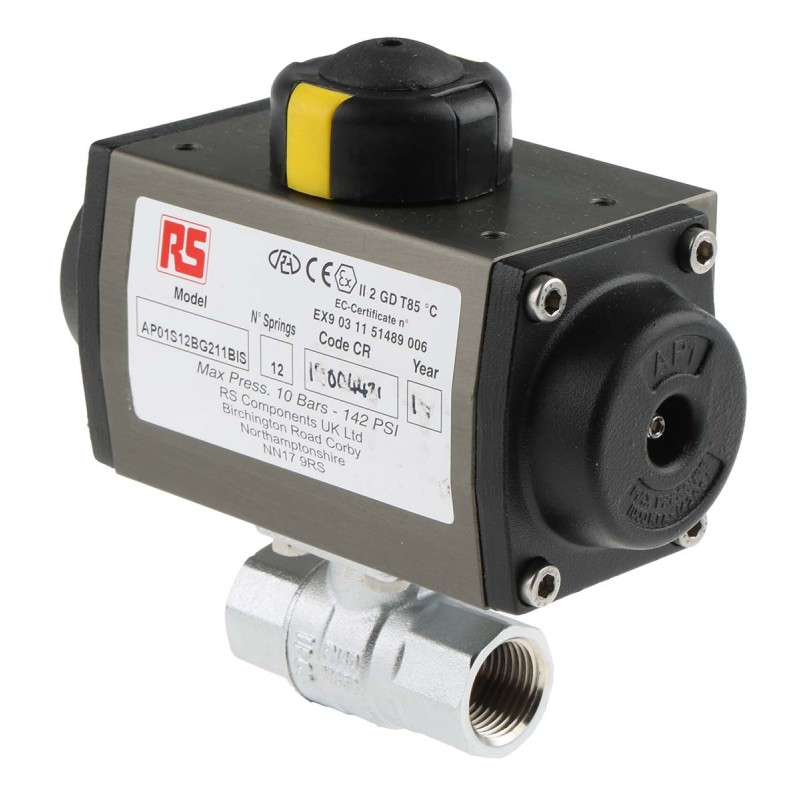 1 pcs - RS PRO Ball type Pneumatic Actuated Valve, BSP 1/2in, 40 bar