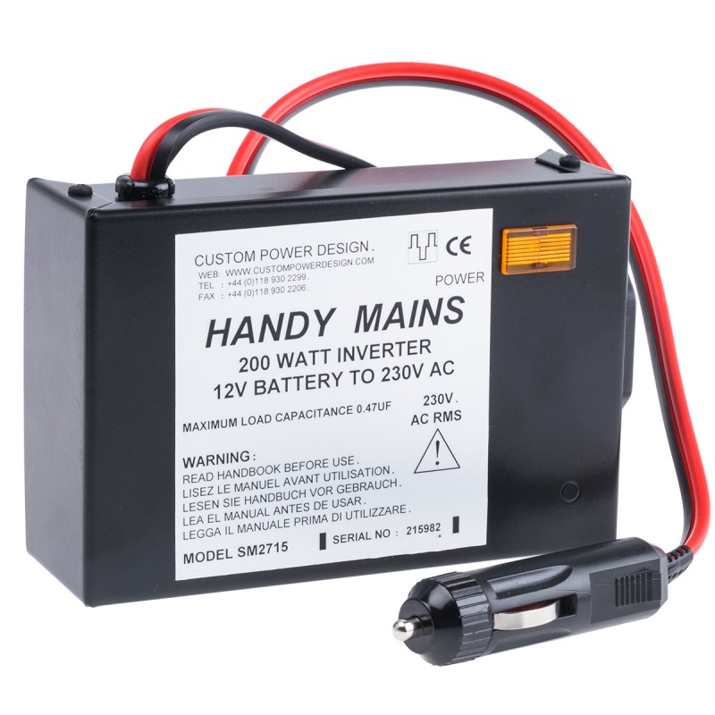 1 pcs - Custom Power Design Quasi Sine Wave 200W Power Inverter, 11 - 15V dc Input, 230V ac Output