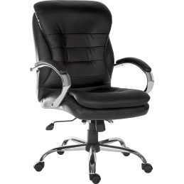 1 pcs - RS PRO Black Leather Executive Chair, 120kg Weight Capacity