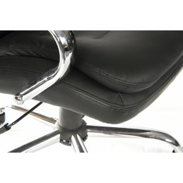 1 pcs - RS PRO Black Leather Executive Chair, 120kg Weight Capacity
