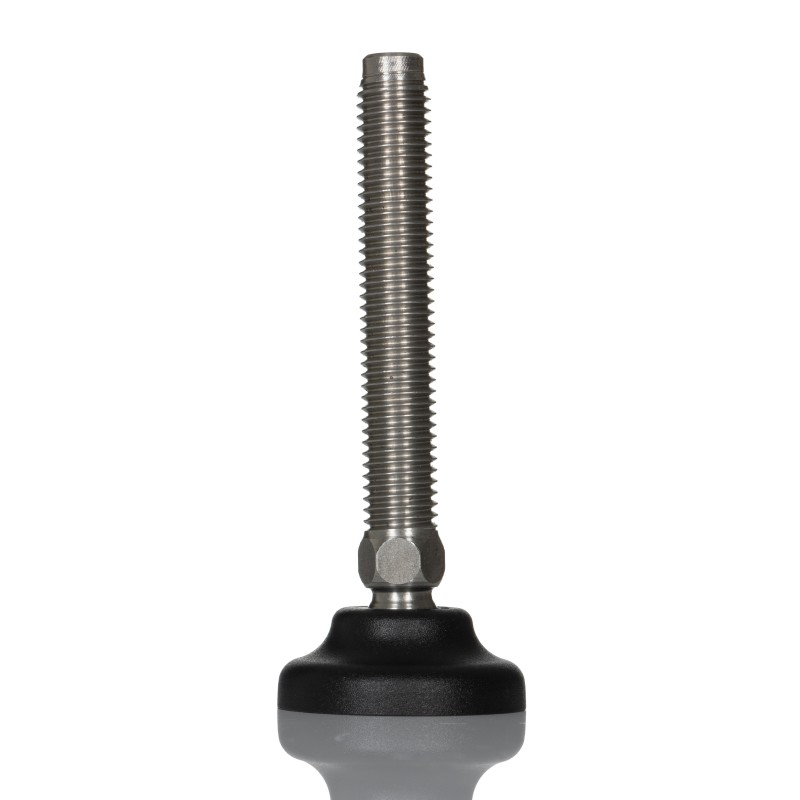 1 pcs - RS PRO M12 Stainless Steel Adjustable Foot, 1000kg Static Load Capacity 30° Tilt Angle