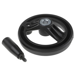 1 pcs - RS PRO Black Glass-Fibre Reinforced Technopolymer Hand Wheel, 100mm diameter