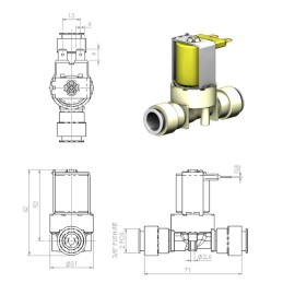 1 pcs - RS PRO Solenoid Valve, 2 port(s) , NC, 24 V ac/dc, 3/8in