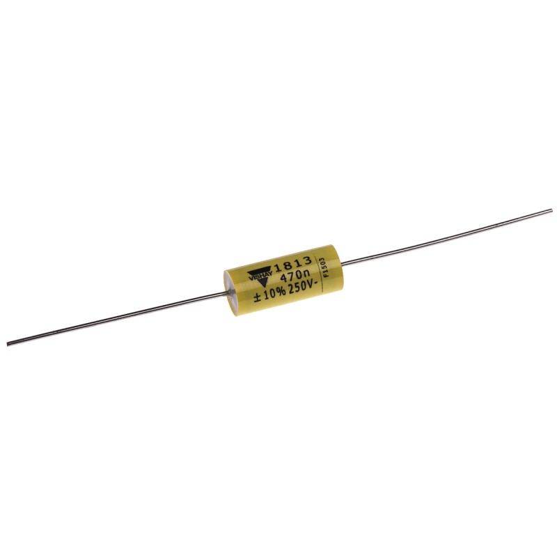 5 pcs - Vishay MKT 1813 Metallised Polyester Film Capacitor, 160 V ac, 250 V dc, ±10%, 470nF, Through Hole