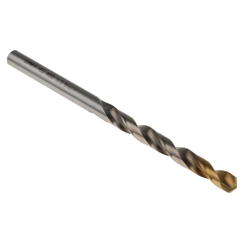 1 Box of 5 - Dormer A002 Series HSS-TiN Twist Drill Bit, 5.3mm Diameter, 86 mm Overall